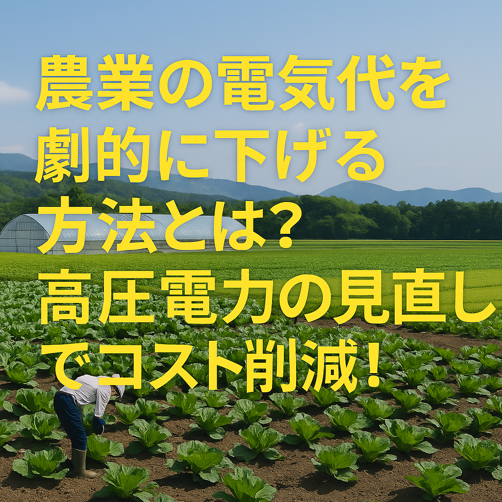農業の電気代を劇的に下げる方法とは？高圧電力の見直しでコスト削減！